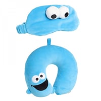 غطاء العين + وسادة شكل حرف U من شارع سمسم (كوكي مو...