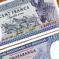 رواندا فئة 100 فرنك أنسر (الحمار الوحشي) إصدار قدي...
