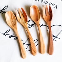 ملعقة طعام وشوكة | خشب الزيتون