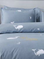 طقم لحاف 3 قطع أزرق/ حوت - 260*230