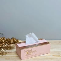 علبة مناديل حديد ذهبي وخشب زهري