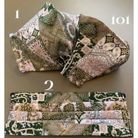 كمامة بعدة طبقات قماشية خضراء منقوشة #26