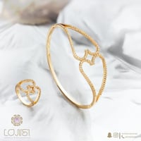 اسوارة وخاتم زركون مطلي