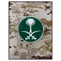 شعار سيفين اخضر ونخلة دائري مع اطار ربل