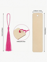 رقائق خشبية لكتابة العبارات عليها مع شرابة ملونة (...