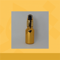 قطارة زجاجية للحبر والماء المقطر فارغة (ذهبي)