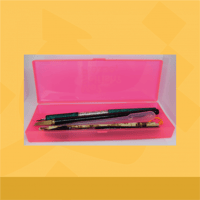 حافظة أقلام بلاستيك علبة (وردي)