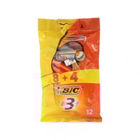 بيك، ماكينات حلاقة للرجال، 3 شفرات حساسة - 12 قطعة