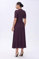 فستان موف استرتش بأزرار أمامية