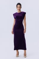 فستان مخمل موف