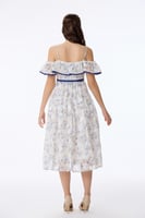 فستان شيفون بنقشة الورد