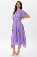 فستان ليلكي شيفون لماع مع كريستال