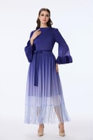 فستان شيفون مع هدب