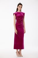 فستان مخمل فوشي