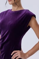 فستان مخمل موف