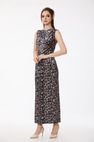 فستان مخمل طويل بطبعة جلد الفهد