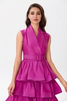 فستان ستان تفتا فوشيا