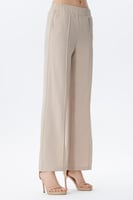 بنطلون بيج واسع بخصر مطاطي