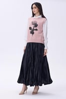 بلوزة طبقتين بطبعة وردة