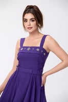 فستان كتان بنفسجي مع كريستال