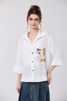 بلوزة كريب مع جيب