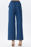 بنطلون جينز واسع بخصر مطاطي