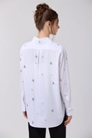 بلوزة قطن اوف وايت مع كريستال