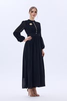 فستان شيفون بثنيات محددة