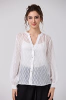 بلوزة شيفون ناعم اوف وايت