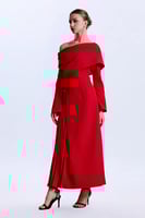 فستان كريب مع بليسيه