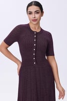 فستان موف استرتش بأزرار أمامية