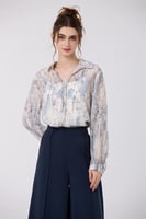 بلوزة شيفون بليسيه ناعم