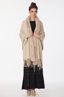 شال صوف مع فرو