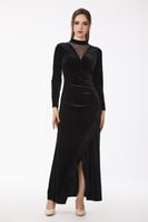 فستان مخمل اسود مع كريستال