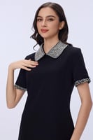 فستان بياقة كريستال