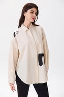 بلوزة فضفاضة بيج