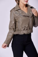 جاكيت جلد بني