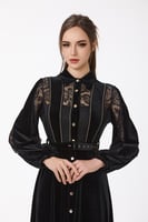 فستان دانتيل مخمل مع اكسسوار