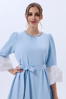 فستان سماوي كريب اورغنزا