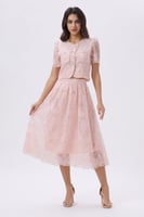 طقم وردي تنورة وبلوزة دانتيل للعيد | Prando