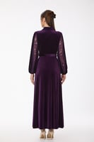 فستان دانتيل مخمل مع اكسسوار