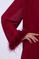 فستان شيفون عنابي