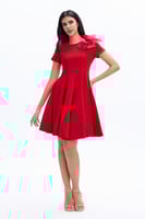 فستان كريب احمر قصير