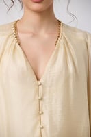 بلوزة كتان بيج