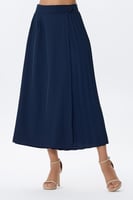 تنورة كحلي ميدي بلسية جانبي