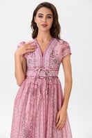 فستان شيفون بنقشة تقليدية