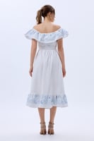 فستان قطن بكشكش