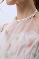 فستان تول مع نقشة الور