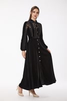 فستان دانتيل مخمل مع اكسسوار