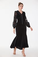 فستان مخمل و دانتيل